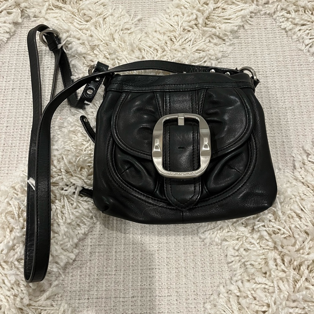 Black leather crossbody